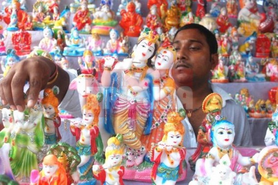 Preparation on peak to celebrate Janmastami Preparation on peak to celebrate Janmastami